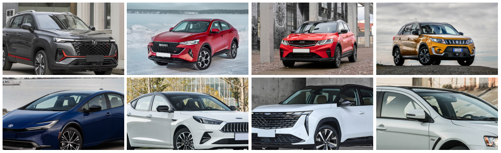 Коллаж Новые автомобили до 2500000 рублей